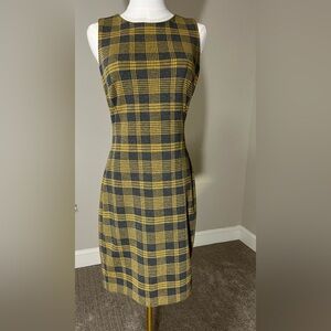 Tommy Hilfiger Gray and Yellow Sheath Midi Dress **Like New**